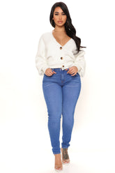 All The Way Up Stretch Skinny Jeans - Medium Blue Wash Ins Street